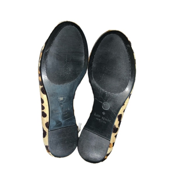 Kate Spade Leather and Calf Fur Animal Print Ballet Flats, 5M - Picture 8 of 9